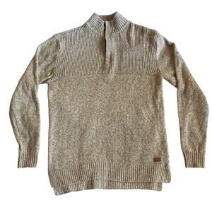 Outpost Makers Sweater Mens Large L Wild Mushroom Quarter Zip Pullover Mock Neck